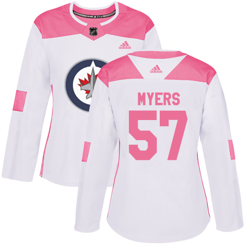 Adidas Jets #57 Tyler Myers White/Pink Authentic Fashion Women's Stitched NHL Jersey - Click Image to Close